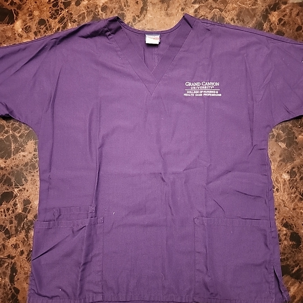Purple Grand Canyon University Scrub Top And 2 Bottoms Unisex Medium